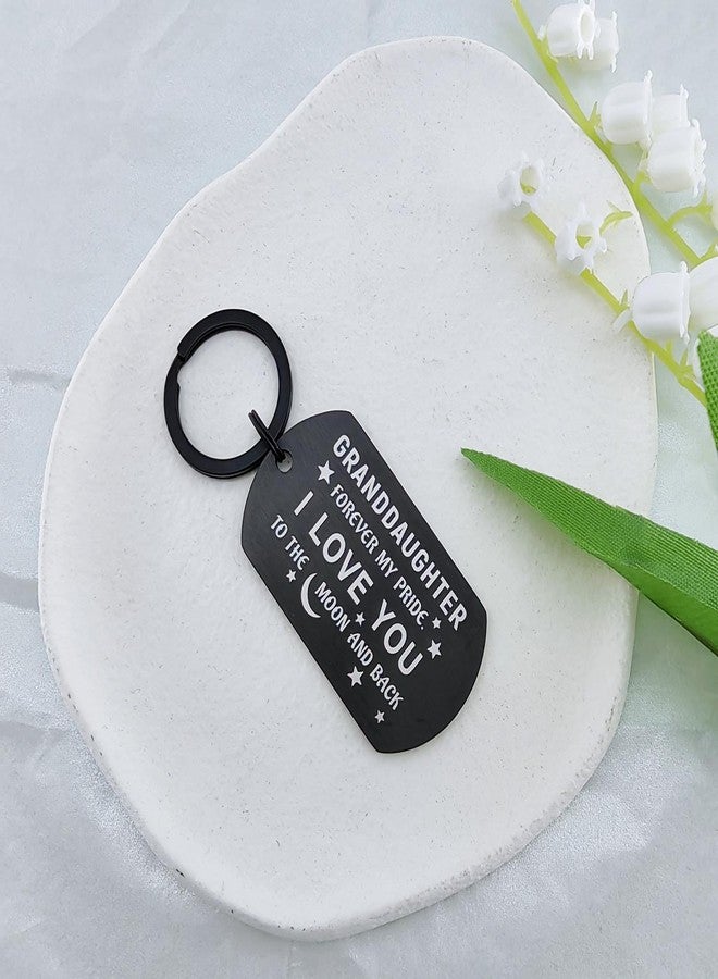 DGXMD To My Granddaughter Gifts - Engraved Metal Granddaughter Keychain - Birthday Graduation Gifts for Granddaughters from Grandma Grandpa - Image 2